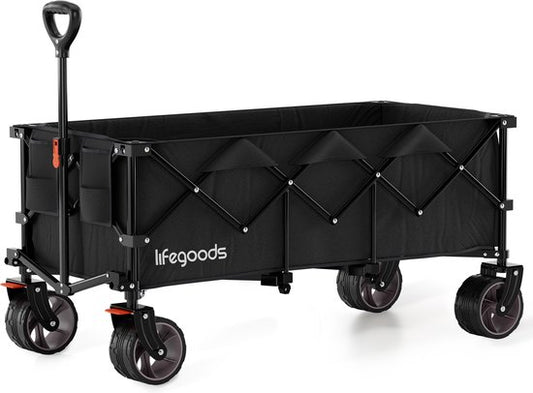 Chariot LifeGoods - XXL - pliable - 300L - Max 150KG - Noir