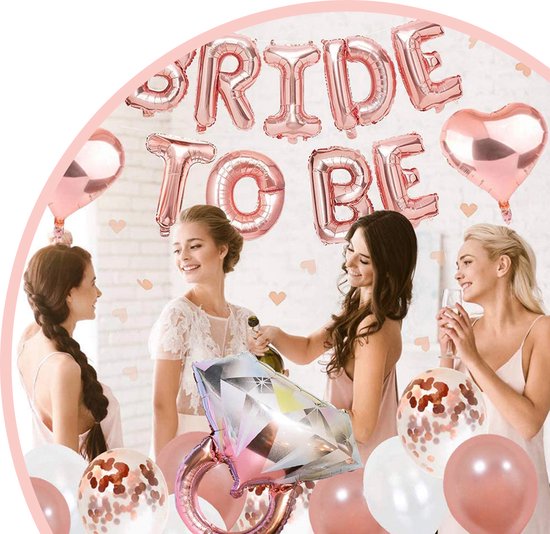 Happy Goods Bride to Be Decorations - Balloons & Accessories - 32 Pieces - Bachelorette Party Woman - Team Bride - Bachelorette Party - Slingers