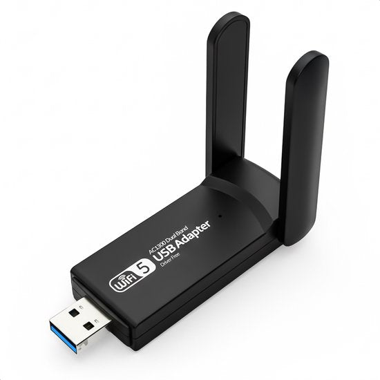 Skoov WiFi Adapter USB - 1300 Mbps - Dongle WiFi - Antenne - Récepteur