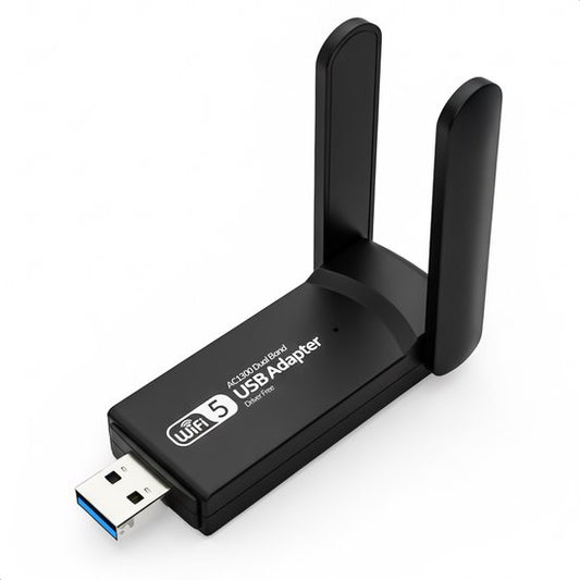 Skoov WiFi Adapter USB - 1300 Mbps - Dongle WiFi - Antenne - Récepteur