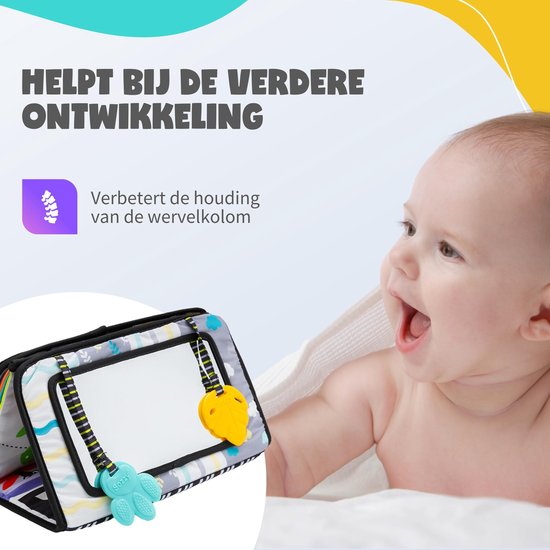 Montiplay® Tummy Time Baby - Kisper Book Baby - Jouet Montessori - Jouet éducatif - Tummy Time - Sensoriel - Playmat