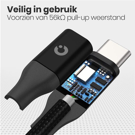 Auronic Câble USB-C - 2M - 2,4A - USB C vers USB-A - Nylon tressé - Noir