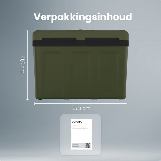 Auronic Coolbox électrique 12V et 230V - 40L - Réfrigérateur de voiture - Camping - Refroidissement et chauffage - Frigobox - Vert