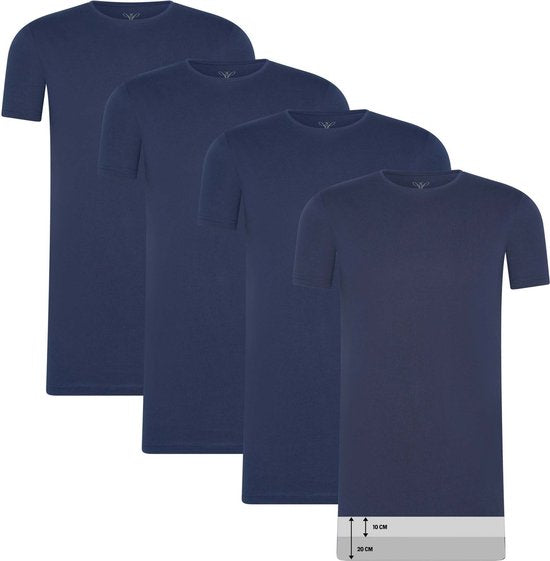 Cappuccino Italia - Hommes Tee SS 4-Pack T-shirts - Bleu - Taille XXL
