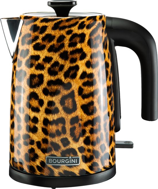 Bouilloire Panthère tendance Bourgini - Bouilloire élégante imprimée panthère pour les cuisines modernes