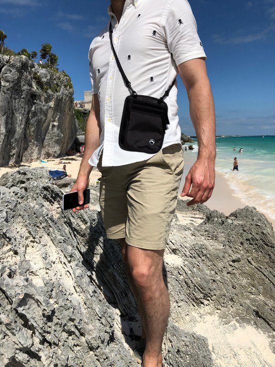 Portefeuille de voyage - Porte passeport - Porte passeport avec blocage RFID - Portefeuille de voyage - Coffre-fort de voyage - Portefeuille de voyage pour femmes et hommes - Noir