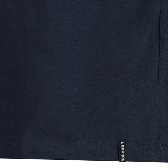 LEBASQ - T-shirt Miles' pour homme - 3 packs - avec col rond - Extra long - Convient comme maillot de corps - Bleu - M - Coton