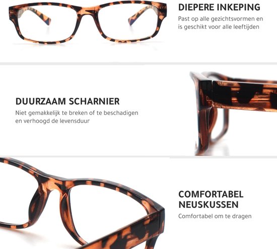 LC Eyewear Lunettes d'ordinateur - Lunettes à lumière bleue sans force - Lunettes à lumière bleue - Lunettes d'affichage - Unisexe - Léopard - Design