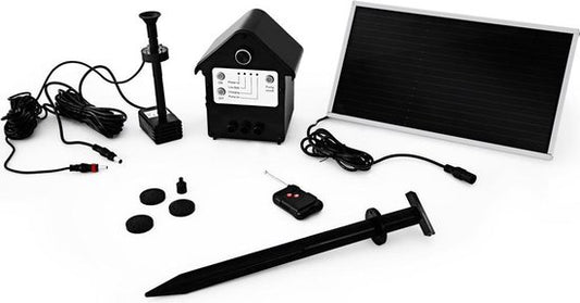 Monzana LED-zonnepomp met batterij en hoogwaardig zonnepaneel