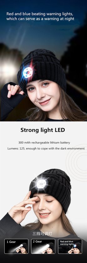 Garpex® Chapeau confortable avec éclairage LED - Chapeau LED Taille unique