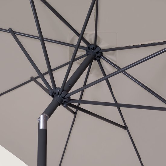 VONROC Premium Parasol à manche Rosolina 280x280cm - Housse de protection incluse - Parasol carré - Inclinable - Toile résistante aux UV - Beige