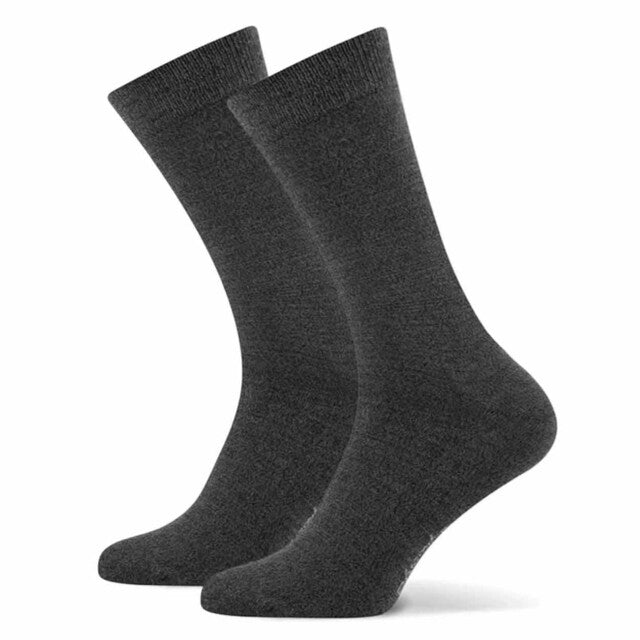 2 paires de chaussettes en bambou - hautes - Chaussettes hautes en bambou pour femmes et hommes - 42 - Gris