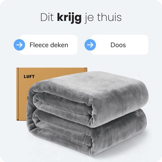 Couverture Luft Fleece - 230x200cm - Extra large et super douce - Plaid - Couverture de canapé - Plaid Fleece - Couverture chaude pour canapé