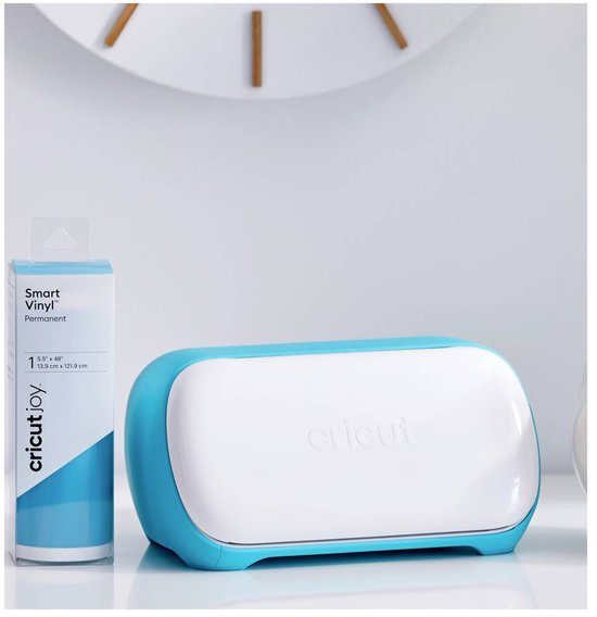 Cricut - Traceur de découpe et machine à écrire - Largeur de découpe 11,4 cm et design compact - Avec connexion Bluetooth et contrôle par application - Pour les projets de loisirs créatifs - Plastique blanc et bleu