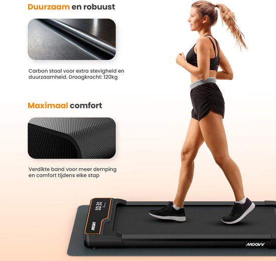 Moovv SmartStep - Tapis de course pour la maison 1-6km/h - Tapis de marche - Bande de marche électrique pour le bureau - Fitness
