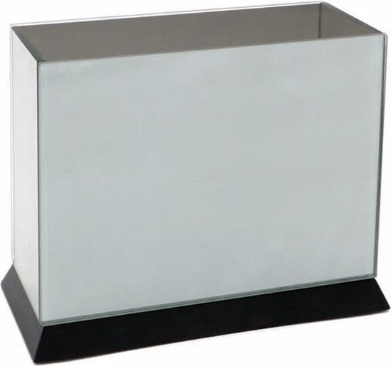 Liva Living - Porte-lumière d'ambiance Magic Cube - 3 bougies & 20 x 9 x 15 cm - avec miroir teinté et effet de réflexion infini - pour l'intérieur et l'extérieur - verre noir et Mdf