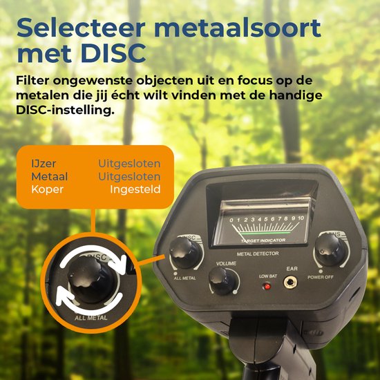 Détecteur de métaux Denver pour enfants et adultes - détection de métaux et d'or - étanche - MET117