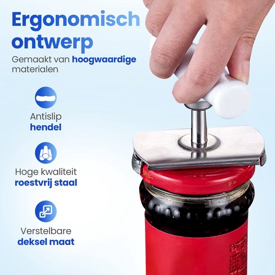 Techvavo® Pot Opener - Handy Opener For Pots - Ergonomic Lid Opener - Pot Opener - Kitchen Tools - Rheumatism Aids