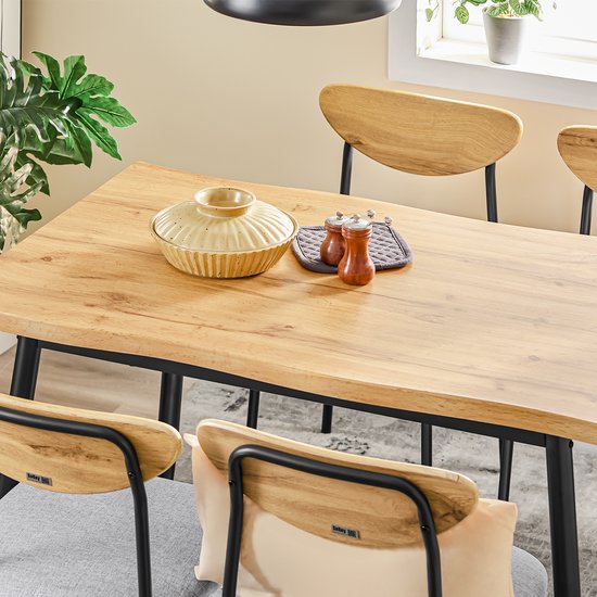 SoBuy OGT52-N Ensemble de table à manger 5 pièces avec chaises confortables, table à manger avec 4 chaises, table de cuisine compacte pour les petits espaces, idéale pour la salle à manger, la cuisine, le salon