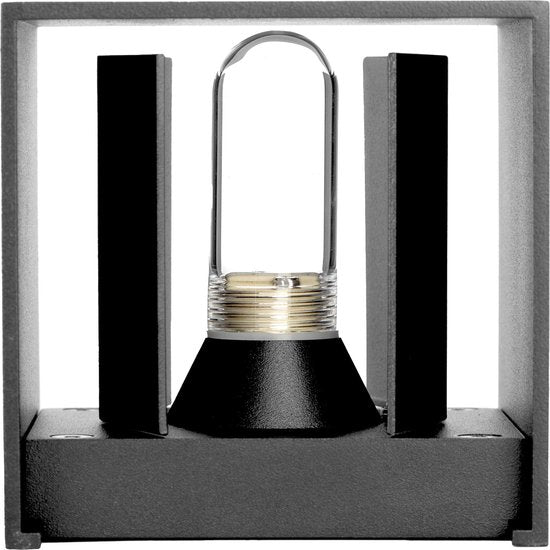 Lampe murale Reach Up&Down Noir cube avec LED