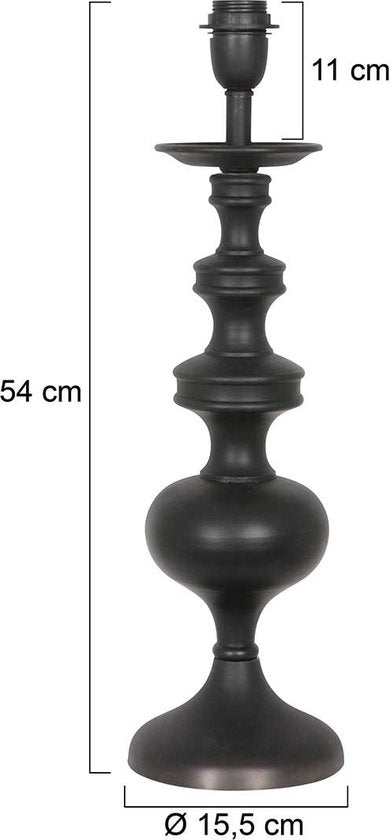 Anne Lighting Lampe à poser Lyons - noir - métal - 15,5 cm - douille E27 - 3467ZW