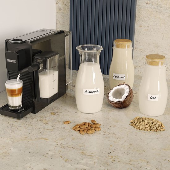 Princess Capsule Coffee Machine with Milk Frother - 249455 - Convient à Nespresso - 20 Bar - Espresso, Cappuccino & Latte - Compact - Automatic Milk System - 1400 W