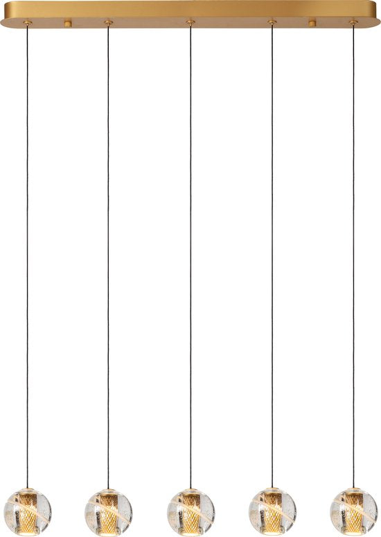 Lucide DILENKO - Lampe suspendue - LED Dimmable - 5x3,5W 2700K - Matte Gold / Brass