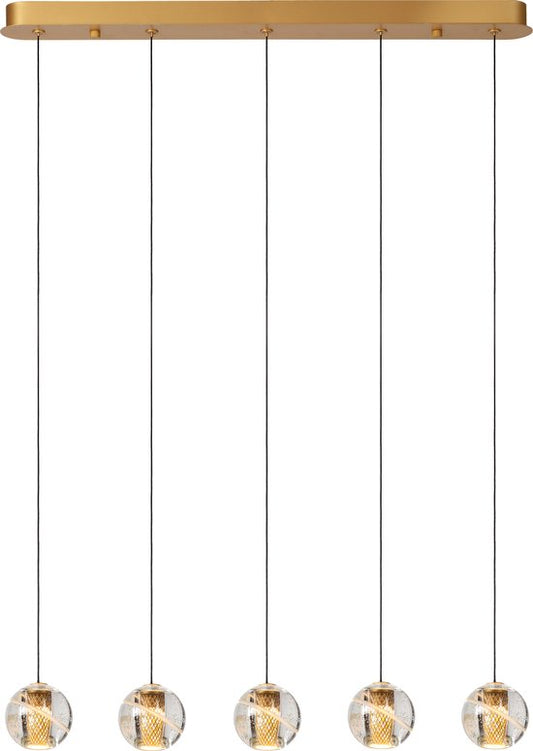 Lucide DILENKO - Lampe suspendue - LED Dimmable - 5x3,5W 2700K - Matte Gold / Brass