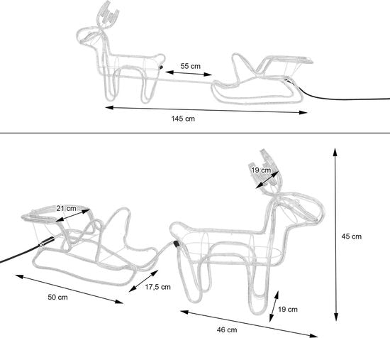 Westfalia Éclairage extérieur - Renne avec traîneau - Blanc chaud