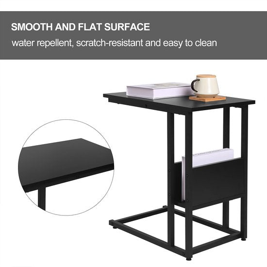 Table basse - Table d'appoint - Table de salon - Table de séjour - Table d'appoint - Noir - 55x36x59.5cm