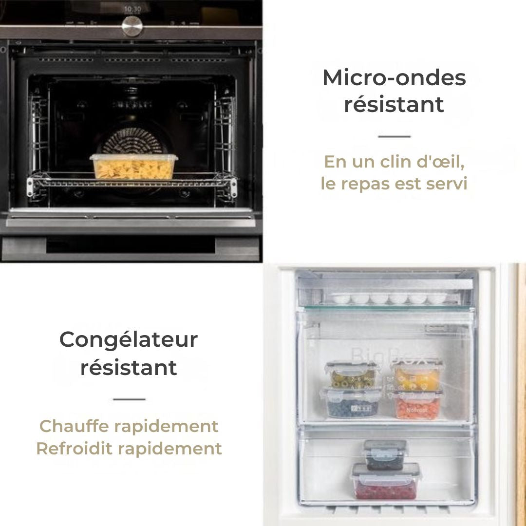 Set de 16 boîtes de conservation - Stosh® – 5 tailles – Hermétiques & étanches - Compatible congélateur, micro-ondes et lave-vaisselle - Plastique sans BPA
