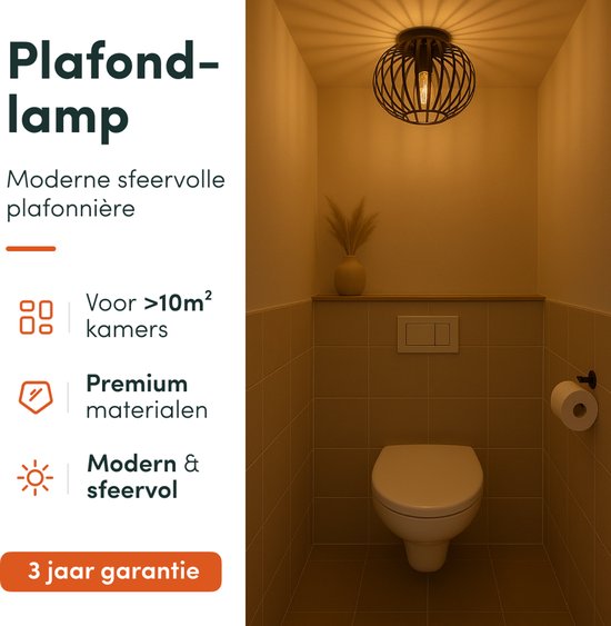 Plafonnier Nolt - Plafonnier E27 Lampe - Industriel - ⌀ 25cm - Noir
