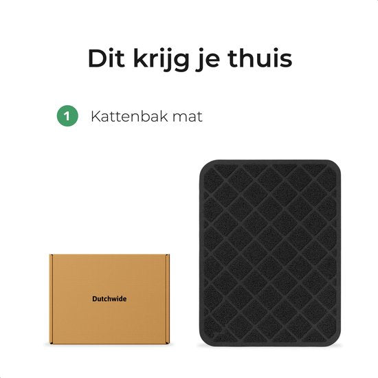 Tapis de litière pour chat - Tapis d'écoulement pour bac à litière - Toilette pour chat - Litière pour chat - Convient au bac à litière automatique - autonettoyant - Noir - Dutchwide