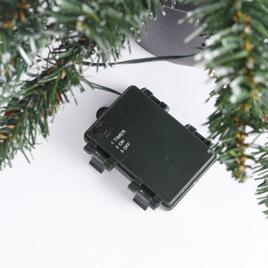 Black Box Trees Creston Ensemble de 2 arbres de Noël et 1 couronne avec lumières LED - Vert