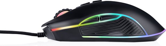 No Fear Gaming Mouse - 7200dpi - Souris RGB avec illumination LED - Câble 1.5M - Connexion USB 2.0 - Noir