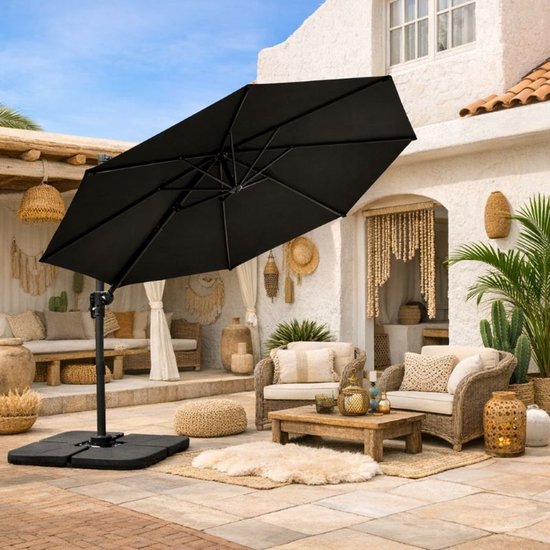 Ceruzo Parasol Tiles Set of 4 - Remplissable avec de l'eau ou du sable - Jusqu'à 80 kg - Pour Cross Base