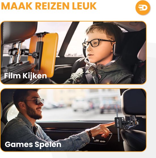 Porte-tablette de luxe pour voiture - Appui-tête - Rotation à 360 degrés - Convient pour tablette, téléphone et autres