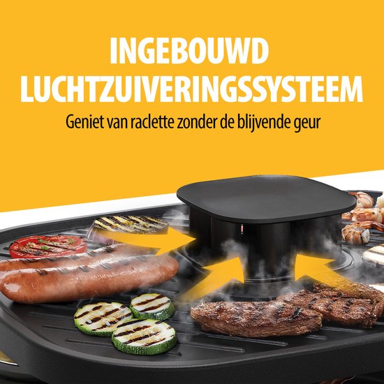 Tristar Gourmet Set - RA-2760 Clean Air - Hotte aspirante encastrable - 1100W - Gril 6 personnes - Noir