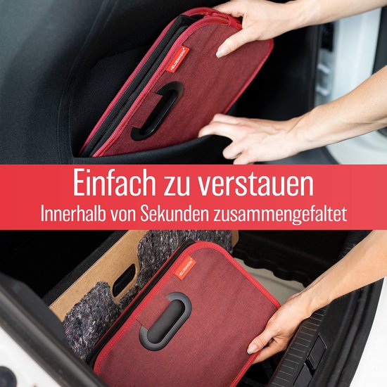Sac de coffre pliable et stable - sac de rangement pratique pour le coffre - boîte pliante de voiture, boîte de coffre (rouge)