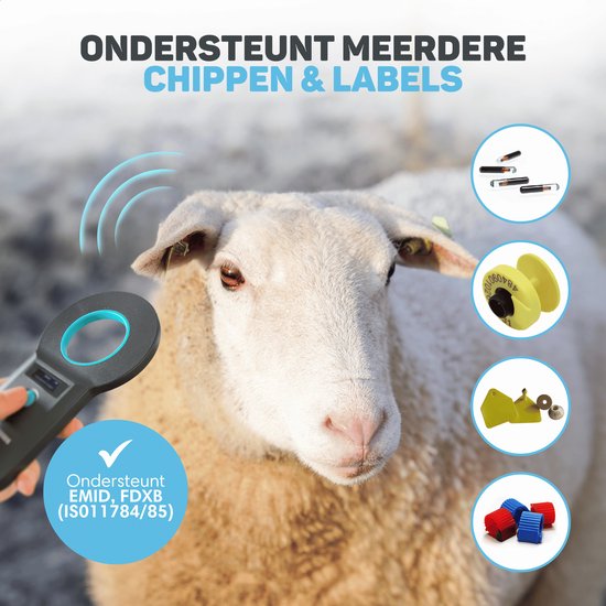Vulpes Goods® Pets - Lecteur de puces - Lecteur de puces pour tous les animaux - Sac de transport inclus - ISO11784/85/FDX-B - Version PRO