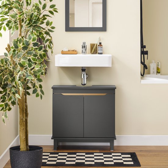 SoBuy BZR113-DG Meuble à vasque - Gris Meuble de salle de bains sous évier