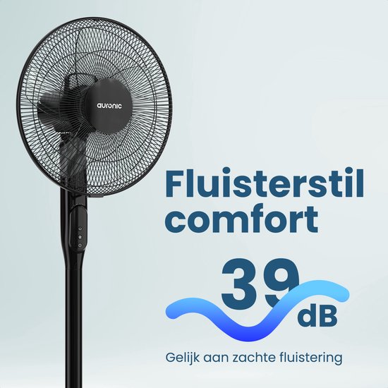 Auronic Tripod Fan - Ventilateur sur pied - Air Cooler - Ventilateur de sol et de table - 3-en-1 - 12 vitesses - Ventilateur silencieux - Ventilateur - Avec télécommande - Noir