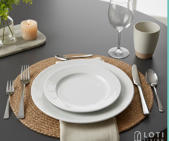 Loti Living Set de couverts 30 pièces - 6 personnes - Set de couverts 6 personnes - Cuillères, couteaux, fourchettes, fourchettes à gâteau - Couverts lavables au lave-vaisselle - Acier inoxydable de haute qualité - acier inoxydable