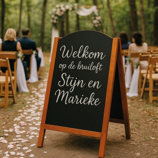 BRASQ Chalkboard Elegance Mahogany - 70x130 CM - Tableau noir - Enseigne publicitaire - Enseigne de trottoir - Double face - pour l'intérieur et l'extérieur - Hospitality