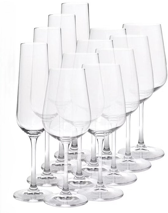 Salt & Pepper - Set de verres - 12 pièces - Veneto - Blanc - Rouge - Verres à champagne - Verres