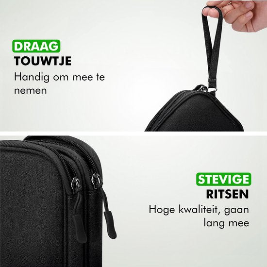 Travelhawk Cable Organiser - Cable Bag - Electronics Organiser Case - Storage Bag for Cables and Accessories - Small - Black