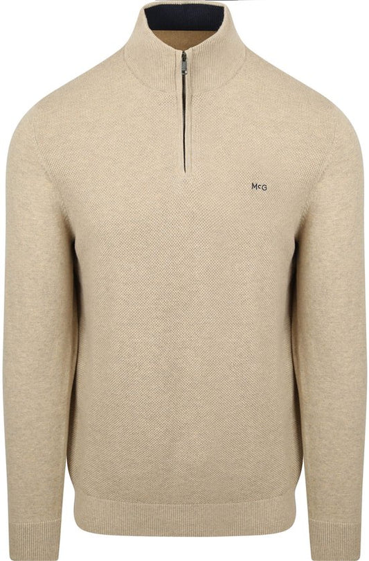 McGregor Half Zip Sweater Merino Wool Structure Sand - Taille 3XL - Hommes - Pullovers