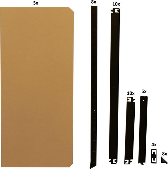 ERRO Étagère de rangement - 90 cm de large - Capacité de charge 875 kg - Montage sans vis - Noir