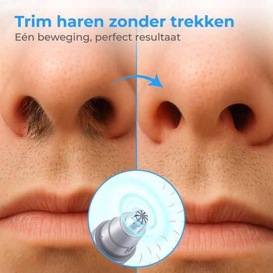 Nuvance Tondeuse à nez - Rechargeable & Rinçage - Tondeuse à nez - Tondeuse à oreilles - Homme & Femme - USB C - Noir