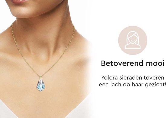 Yolora Collier pour femmes avec pendentif en cristal Kalpa Camaka - Couleur or - Plaqué or jaune 18K - Collier pour femmes Or - Bijoux - Collier - Boîte cadeau de luxe - Boîte cadeau - Boîte cadeau exclusive - Bel emballage cadeau
